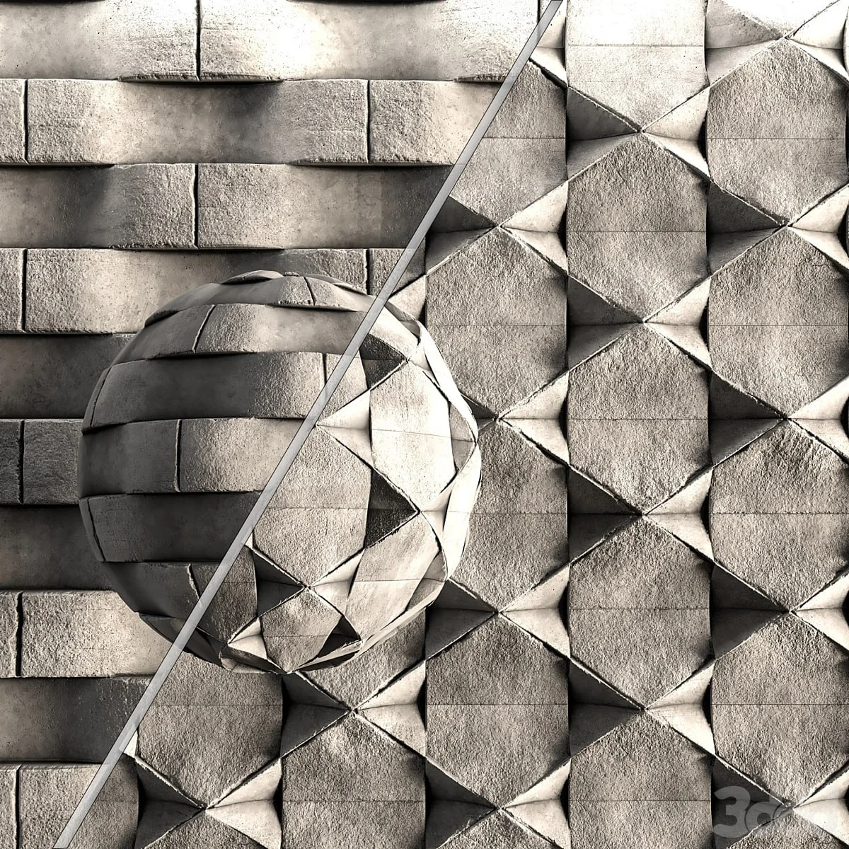 3D Concrete decorative wall panel -vol.12